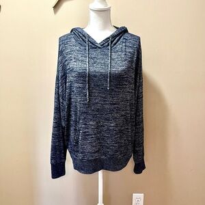 Gap Women’s Marbled Navy Blue Hooded Sweater Size Large